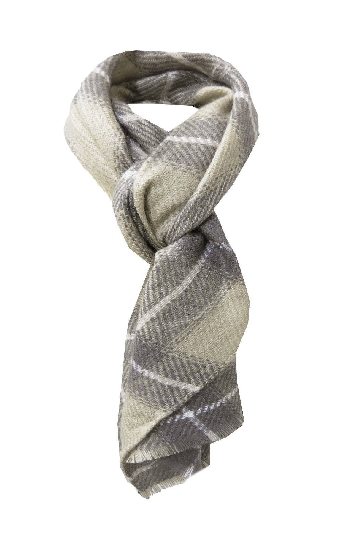 Oh So Plaid Blanket Scarf Wrap for Holiday Gift Giving: Sand / One Size