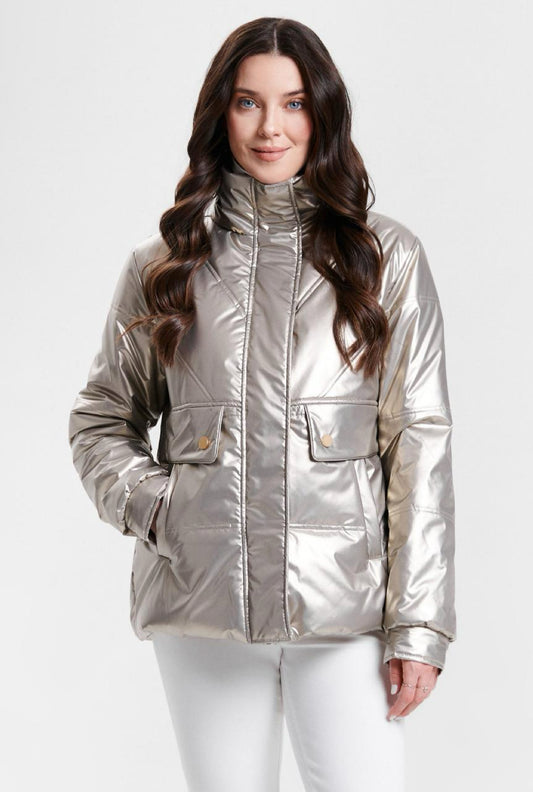 Metallic Puffer Jacket 8003-603 - Nikki Jones