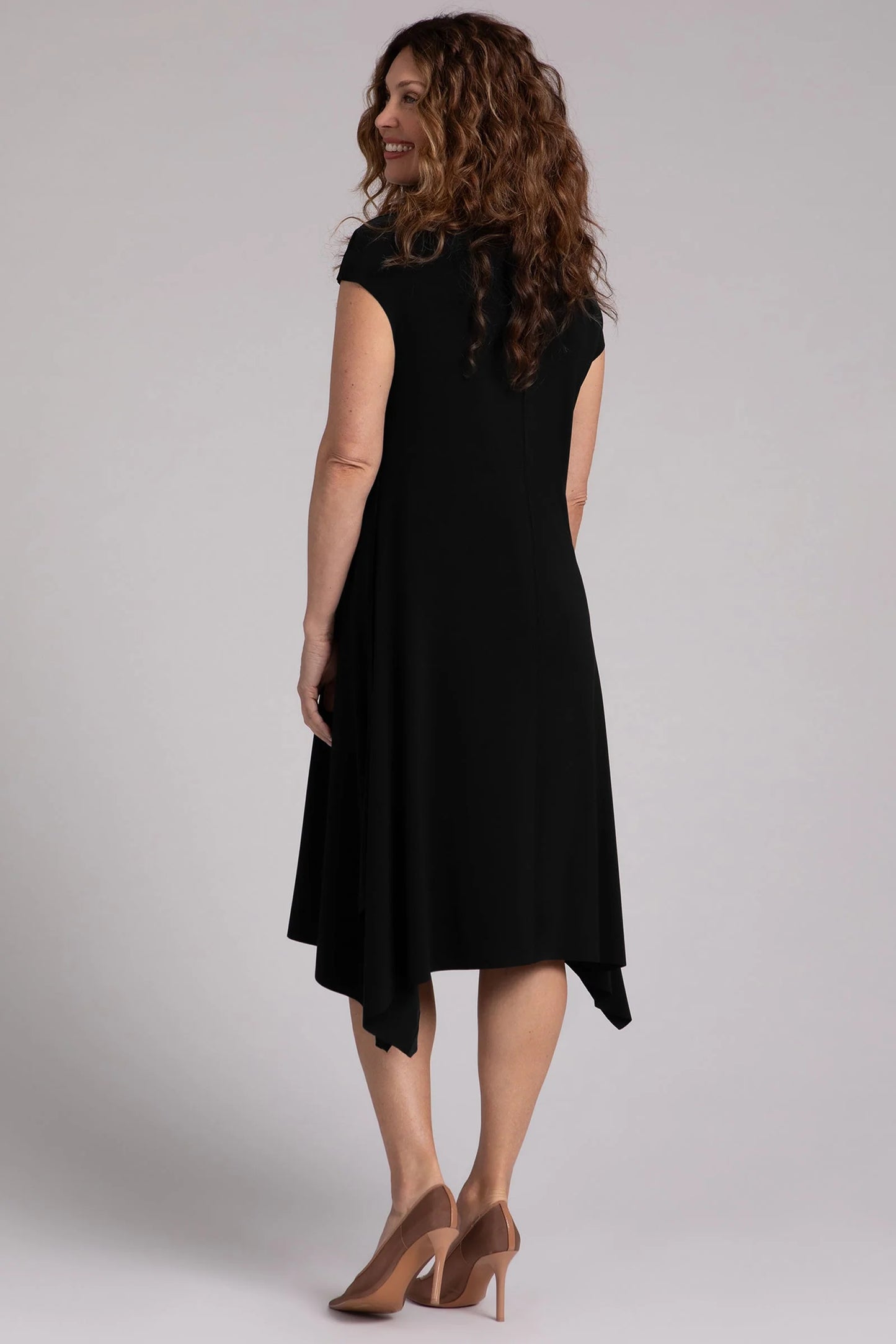 Flounce Funnel Neck Dress 28181-0 - Sympli