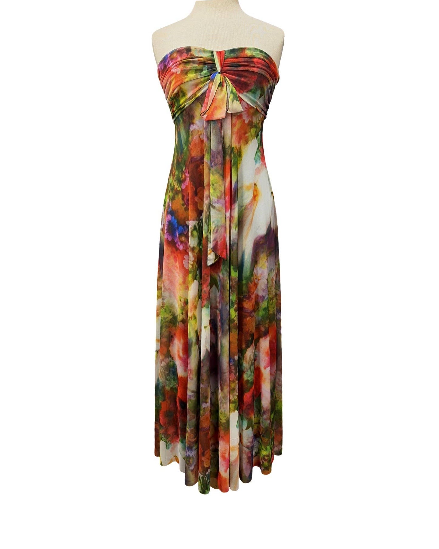 BRUNA Long Strapless Flared Empire: L