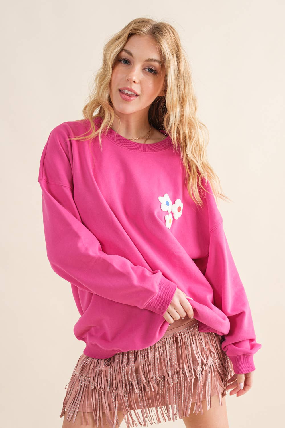 32372T - French Terry Graphic Pullover Sweatshirt: Red / LARGE
