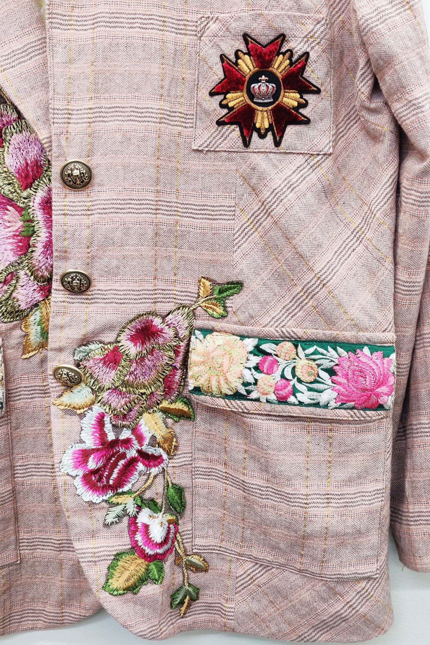 Sudden Sensation Blazer | Pink Jacket | Embroidered Jacket: Pink Ash / S
