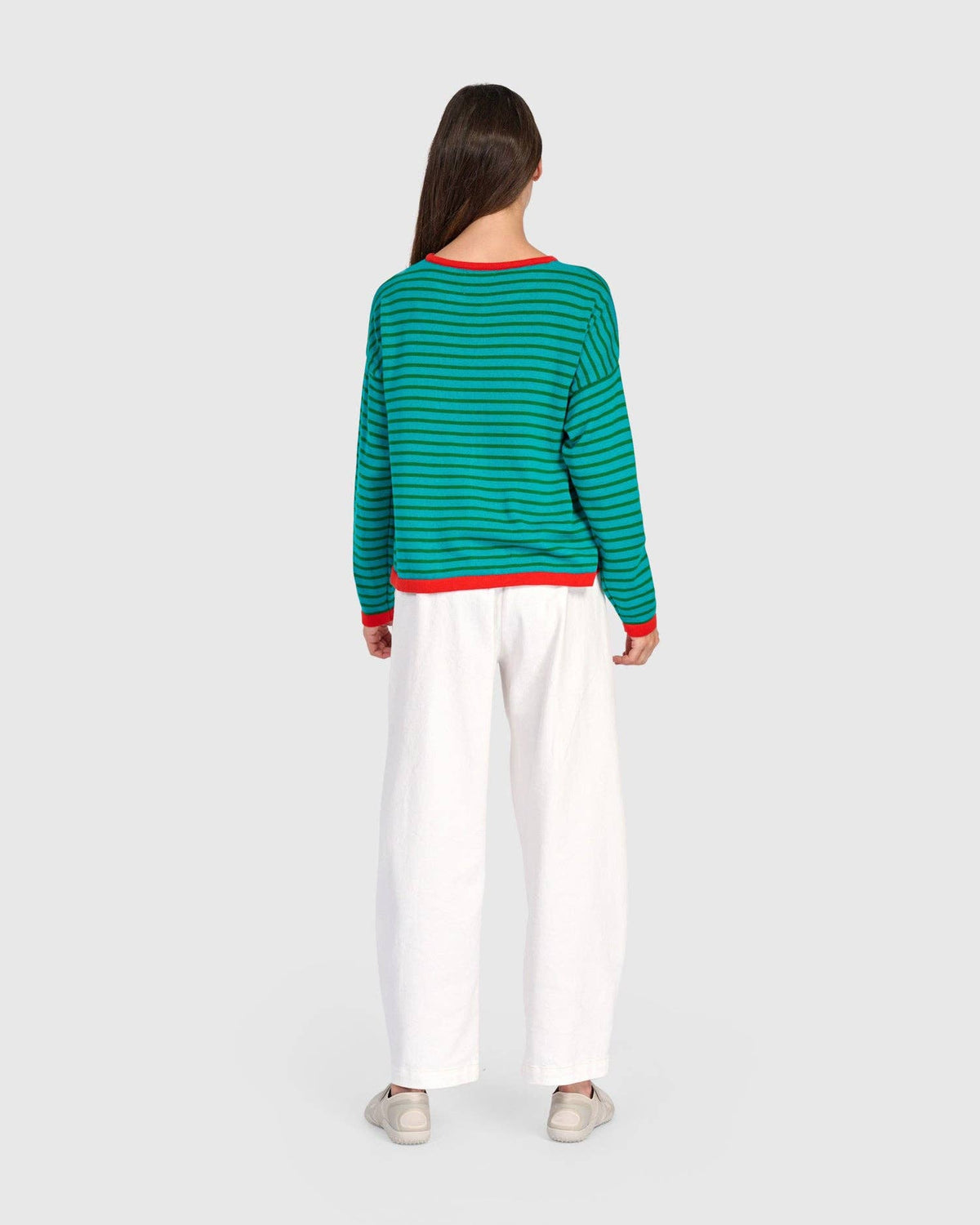 Thimble Trimmed Cardigan, Teal: Green / ONE SIZE