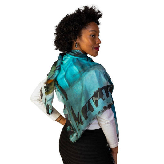 Silk-Modal Large Square Scarf - L'Oiseau Bleu