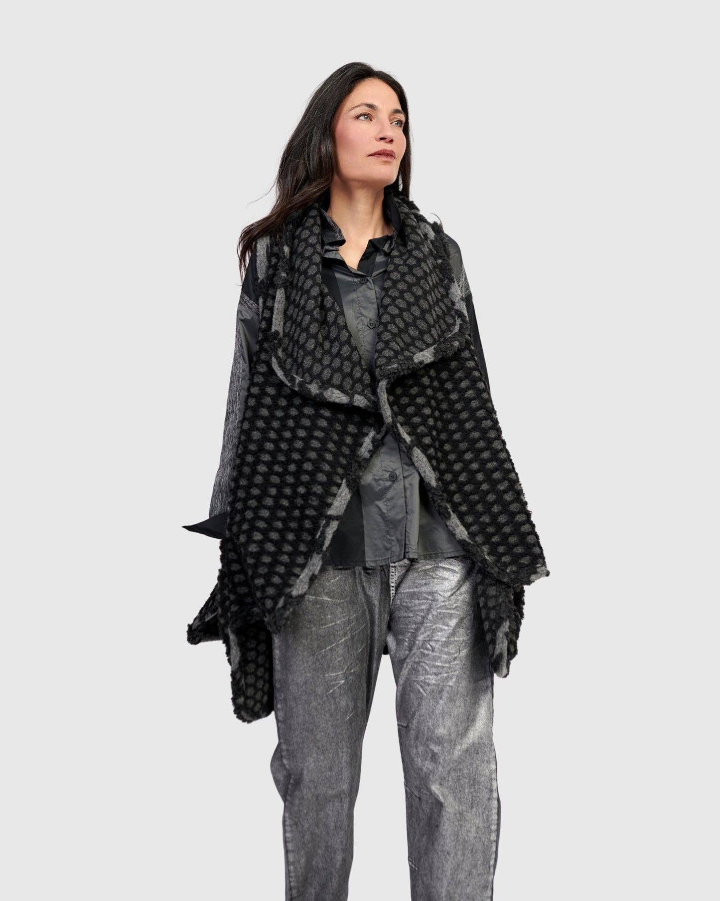 Ashen Cozy Draped Vest, Net: Net / S (US 8-12)