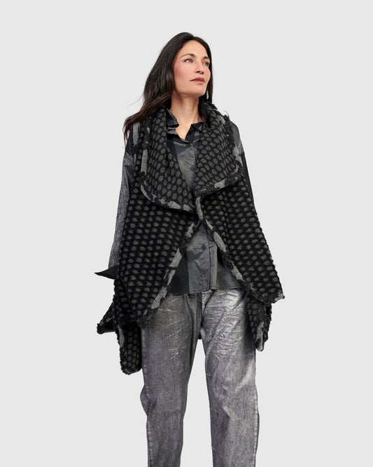 Ashen Cozy Draped Vest, Net: Net / S (US 8-12)