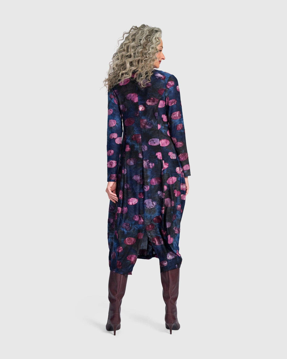 Festoon V-Neck Cocoon Dress, Midnight/Wine: Midnight / 0 (US 4-6)
