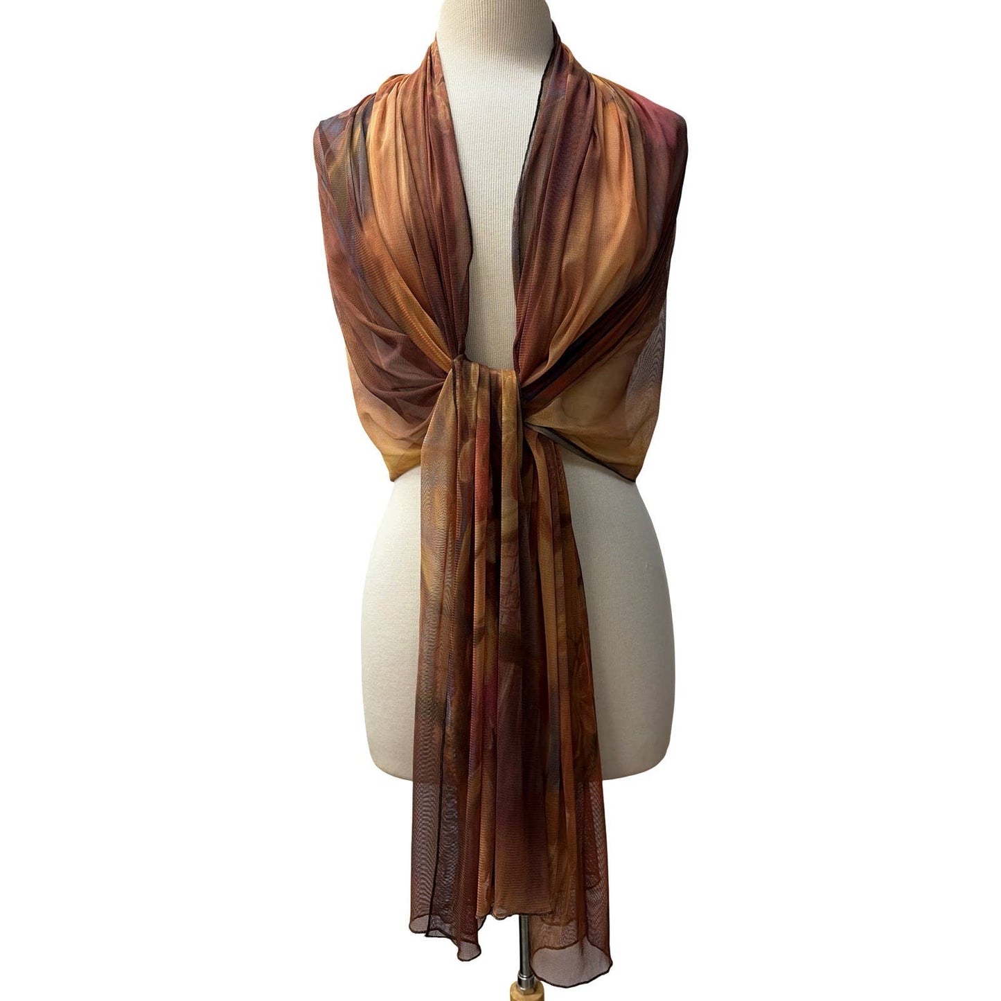 IONNA Long & Wide Print Mesh Shawl Stole Wrap : OS
