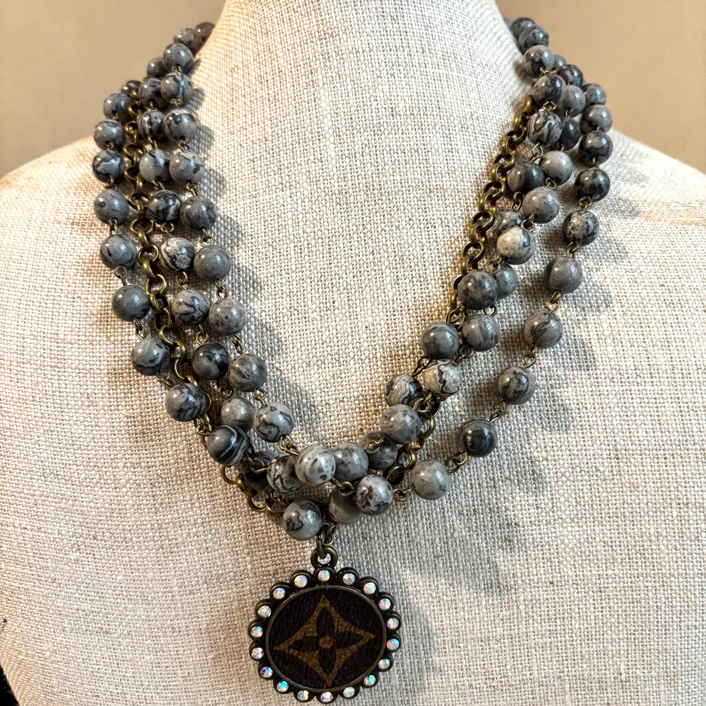 Grey Picasso Jasper Layered Necklace
