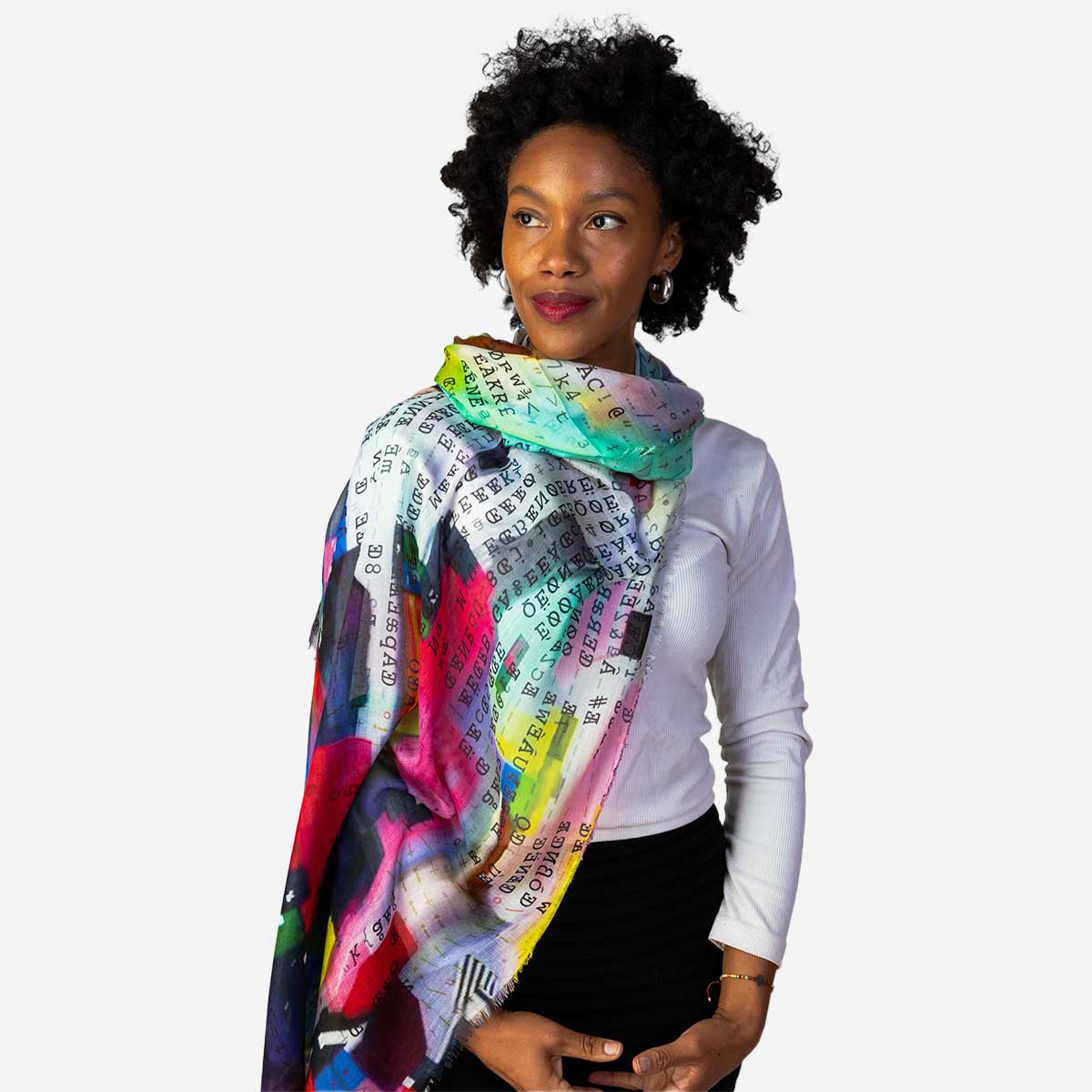 Women's Silk Modal Scarf - The Wave