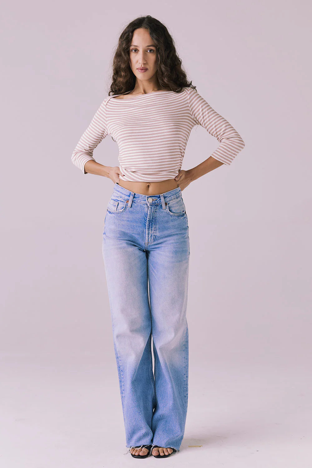 Malynne Khaki Stripe Tee CWA589 - CHASER