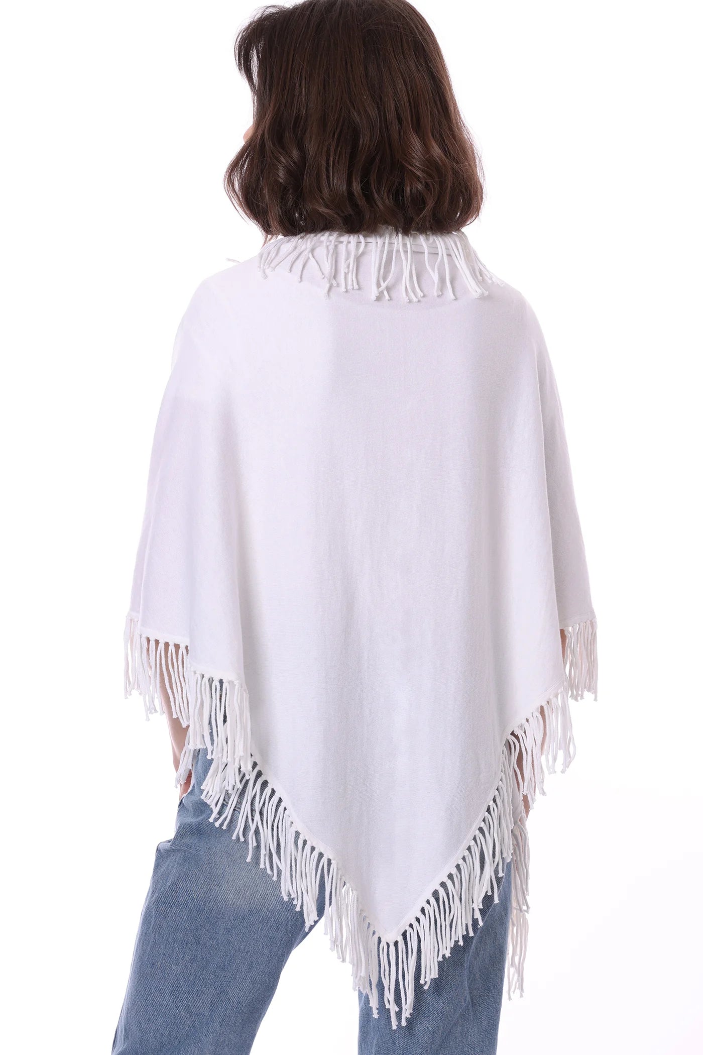 Cotton/Cashmere Fringe Shawl 75211_100 -  Minnie Rose