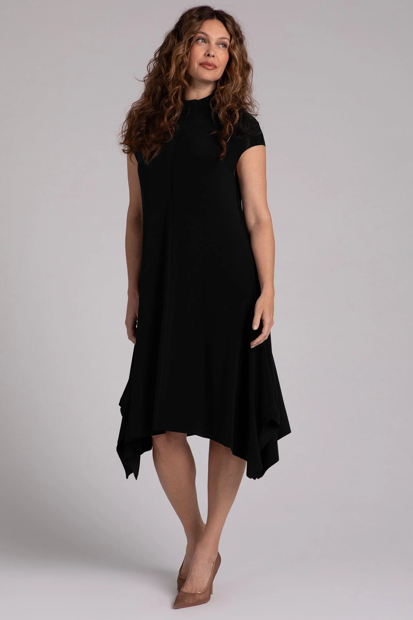 Flounce Funnel Neck Dress 28181-0 - Sympli