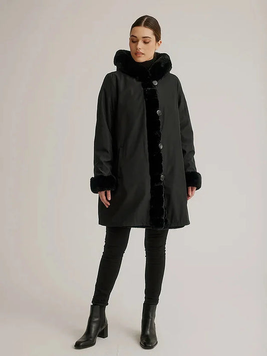 Reversible Faux Fur Coat K4129RF-164 - Nikki Jones