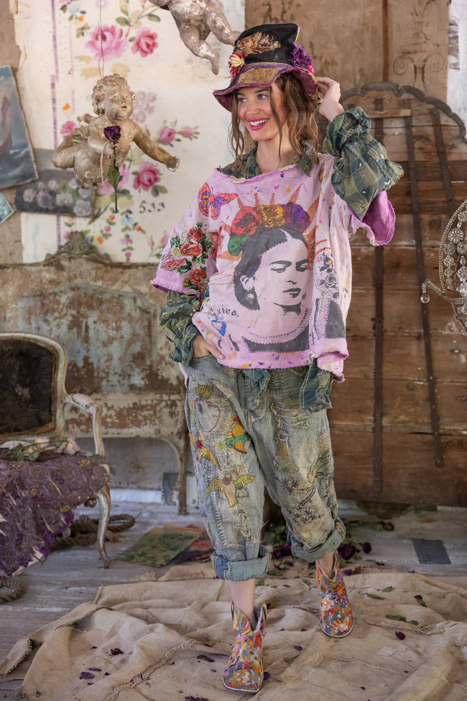 Frida del Sol Vetiver Sweatershirt 2595 - Magnolia Pearl