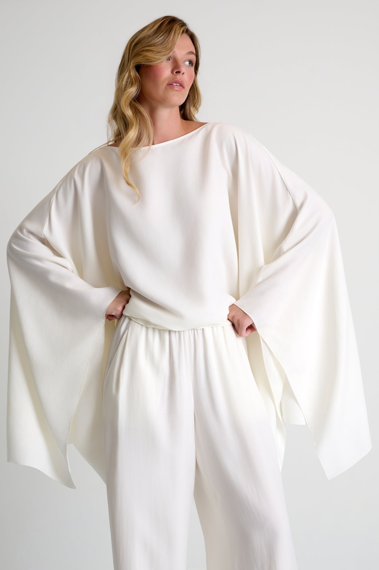 Soft Twill Cape-Inspired Top 52661-73 - SHAN