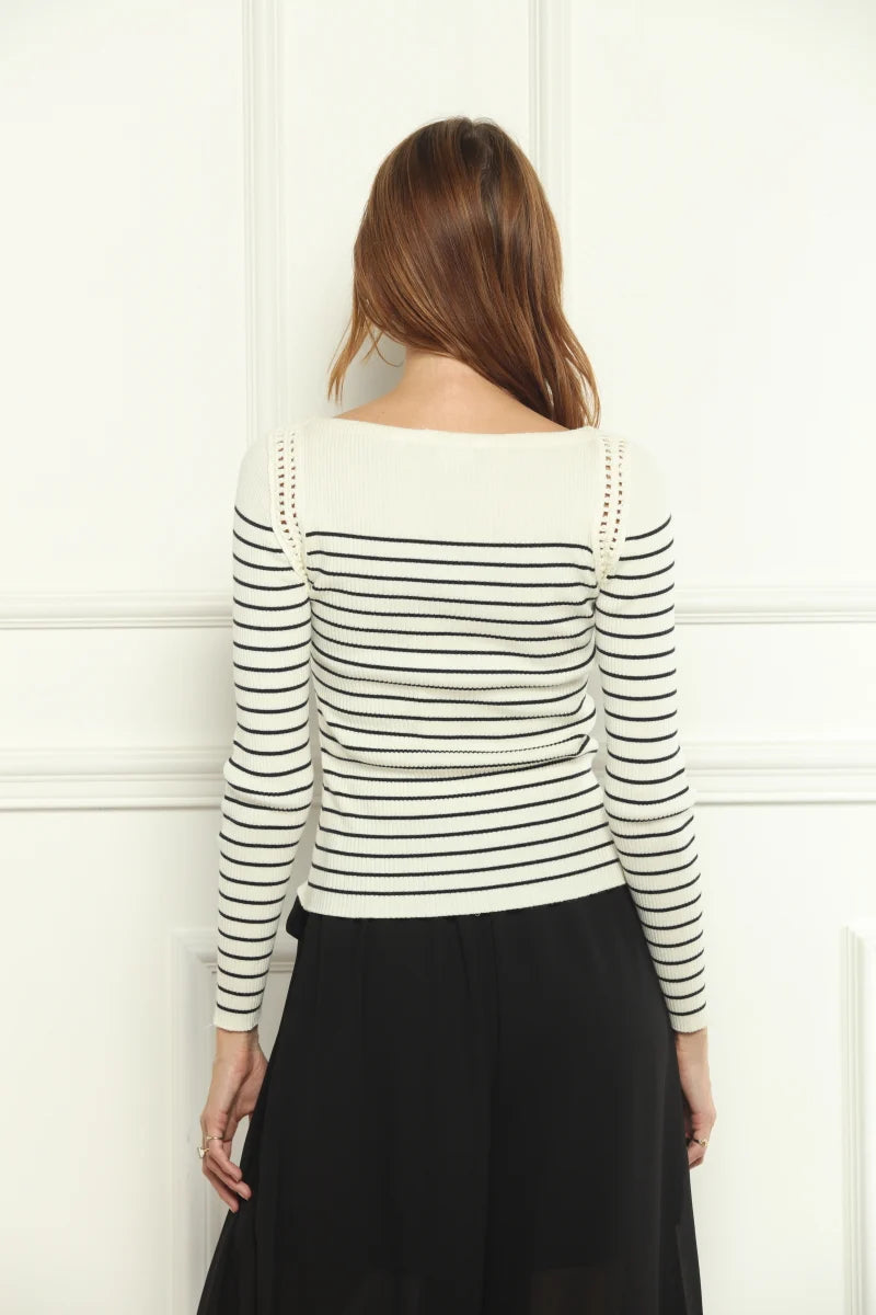 Striped Lace Sweater 62203 - Zero Degree Celsius
