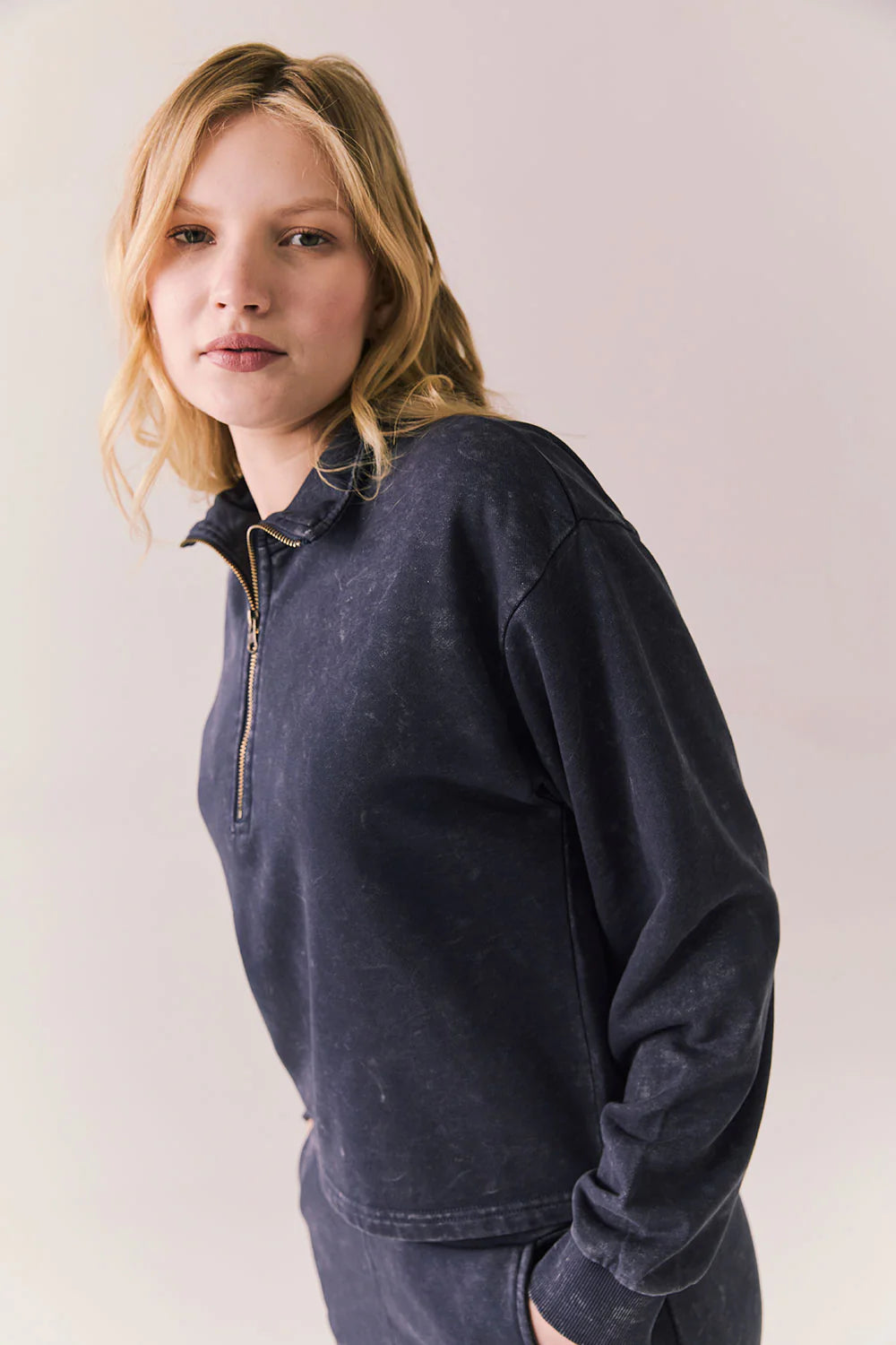 Ithaca Navy Half Zip CWA621 - CHASER
