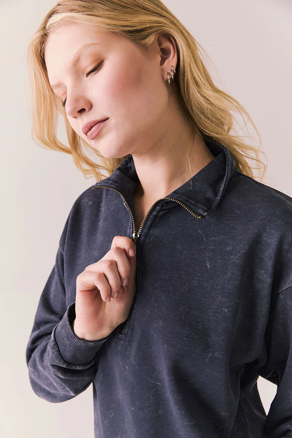 Ithaca Navy Half Zip CWA621 - CHASER