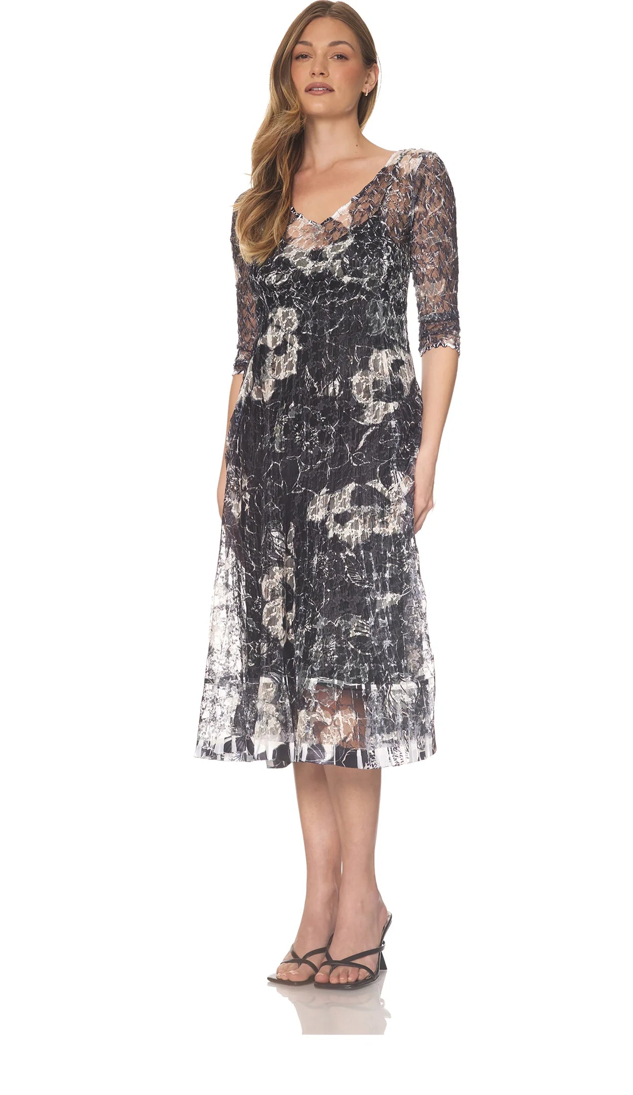 Lace 3/4 Sleeve Dress CTL15435 - KOMAROV