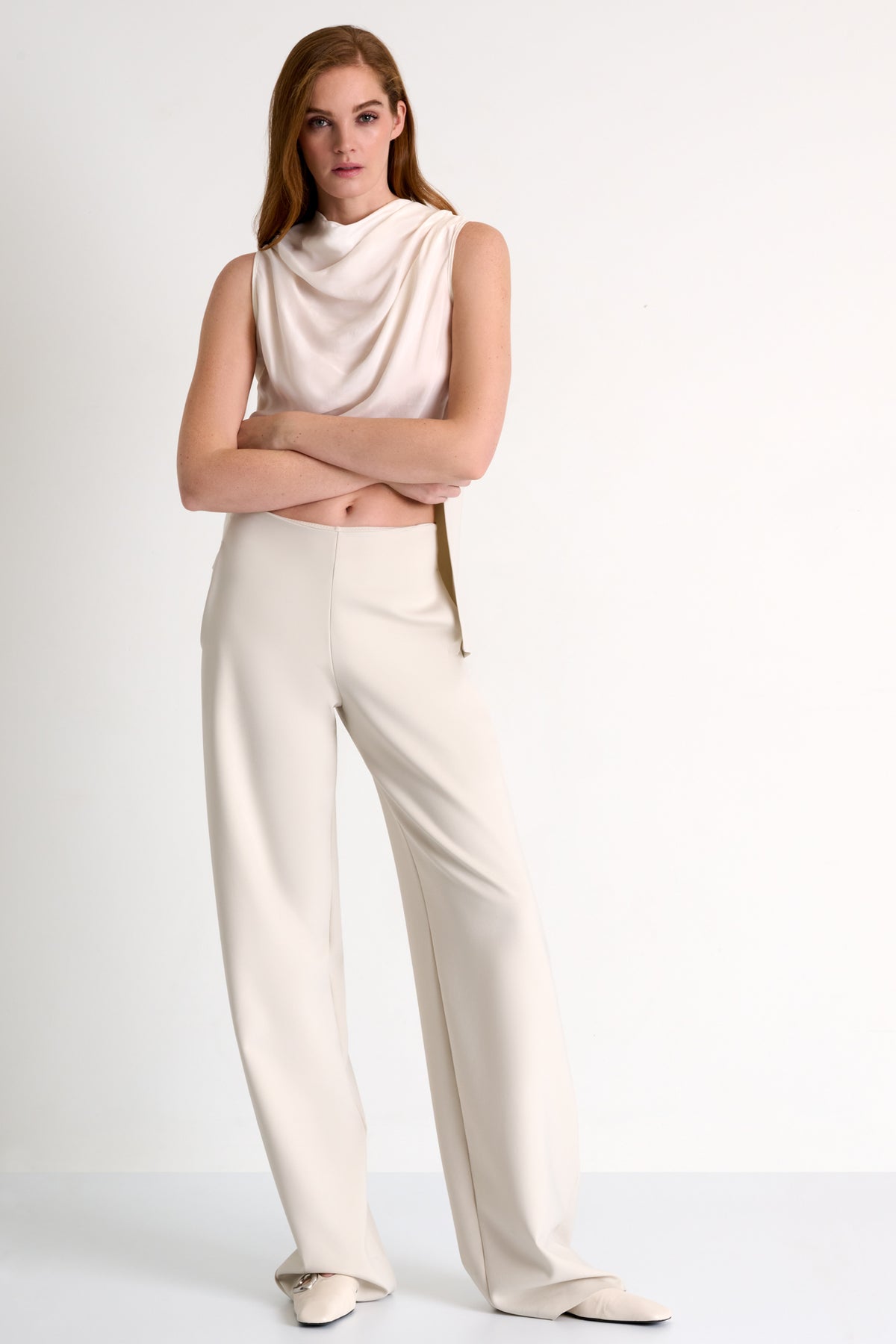 Tailored Wide-Leg Pants 52627-52 - SHAN