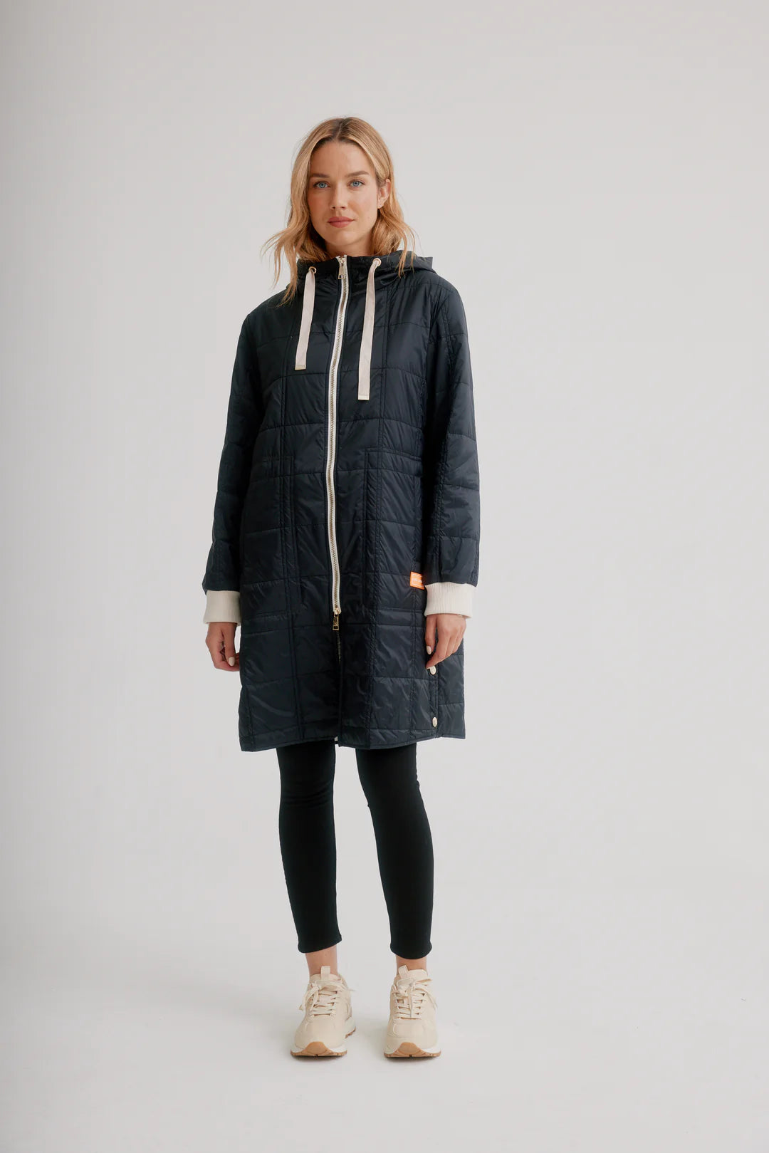 Super Light Puffer Coat W/ Contrast Zipper K5457RO-373 - Nikki Jones