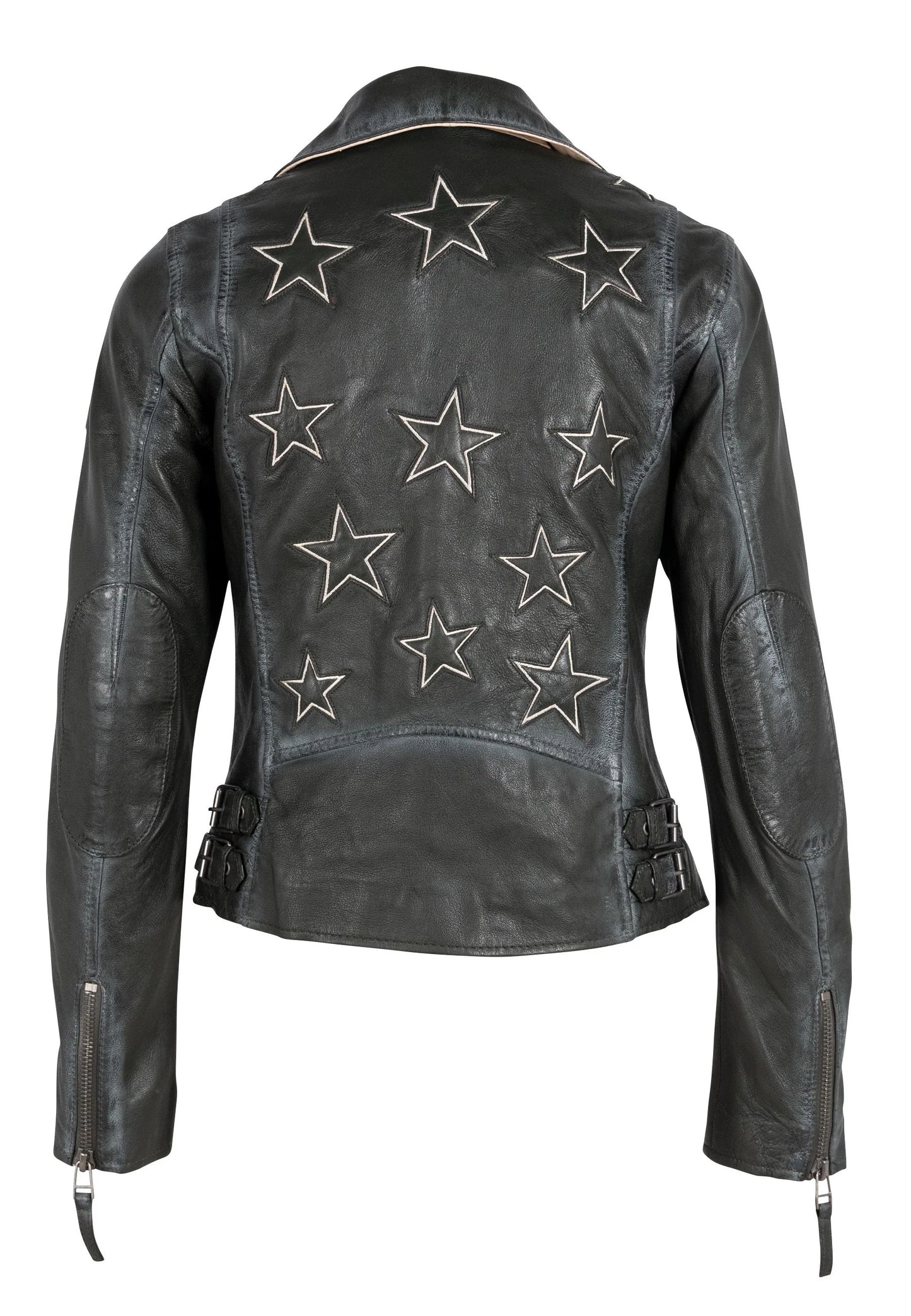 Christy RF Star Detail Leather Jacket - Mauritius  Leather