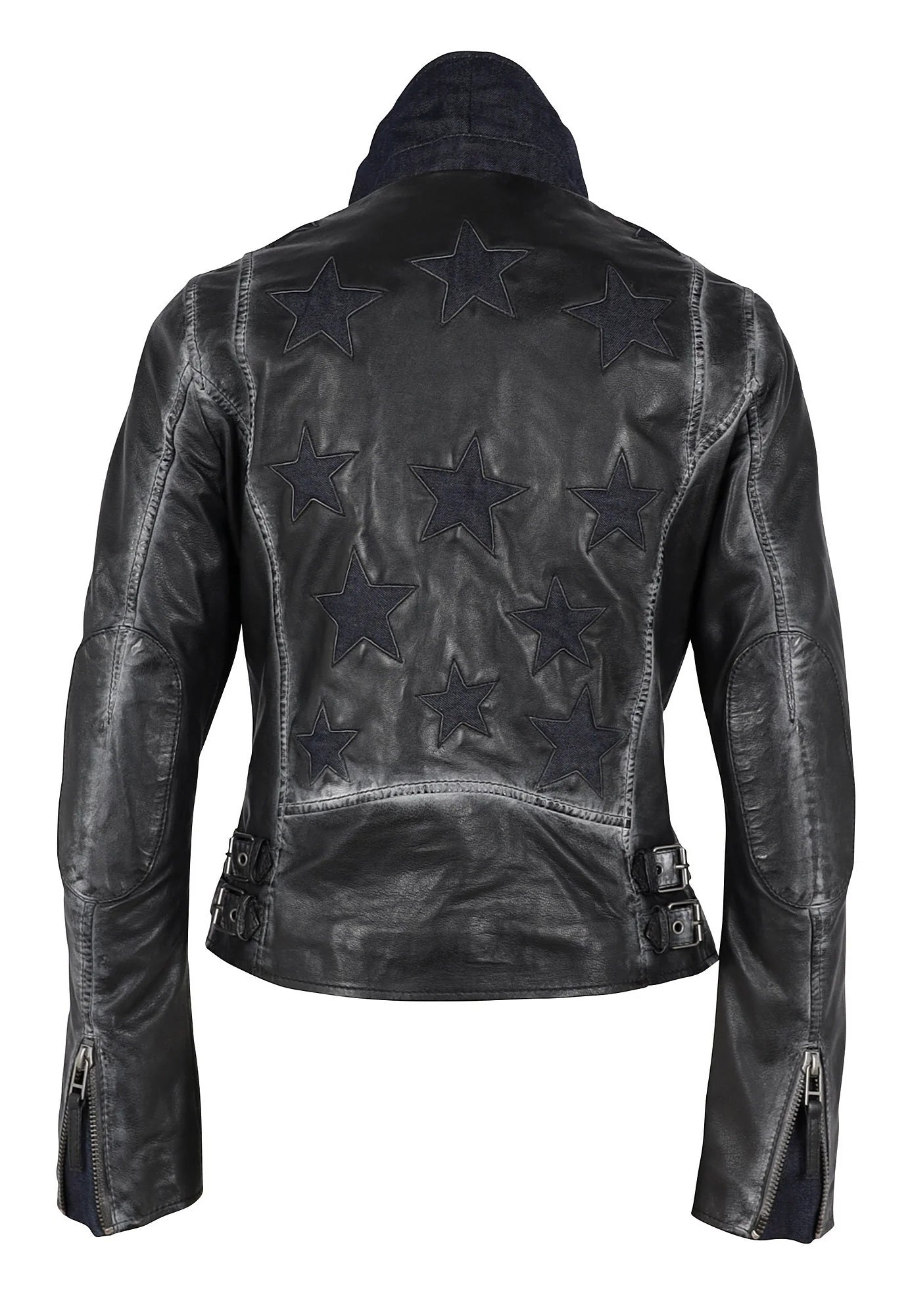 Christy RF Star Detail Leather Jacket - Mauritius Leather