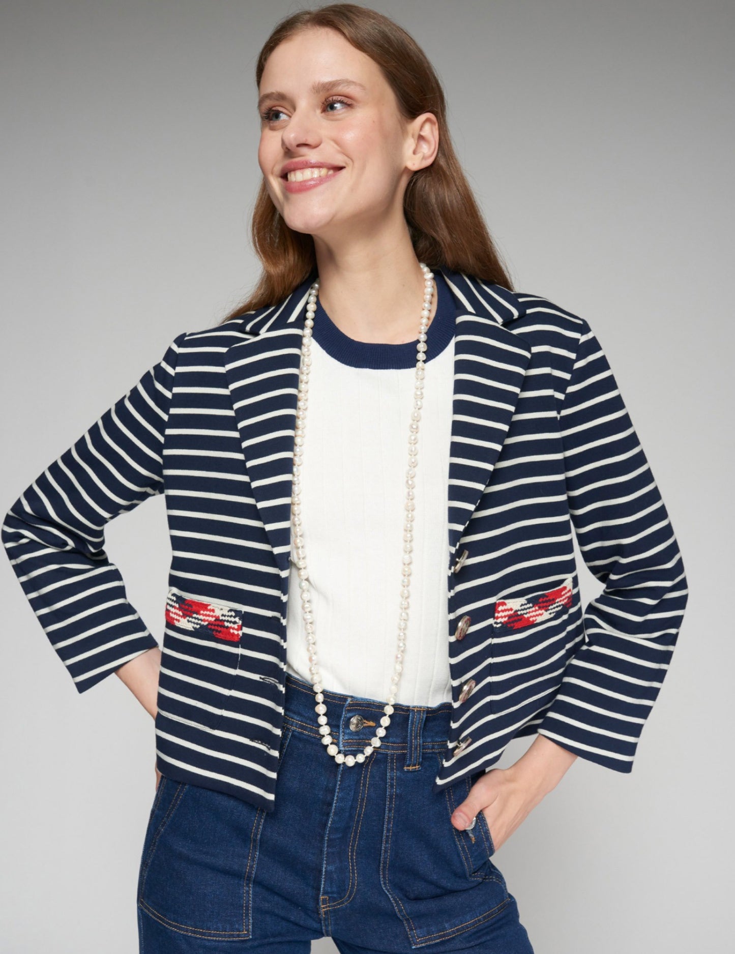 Lola Striped Jacket 32205 - O Marche