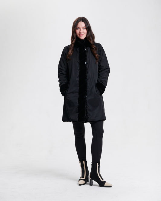 Reversible Faux Fur Coat 8129-376 - Nikki Jones