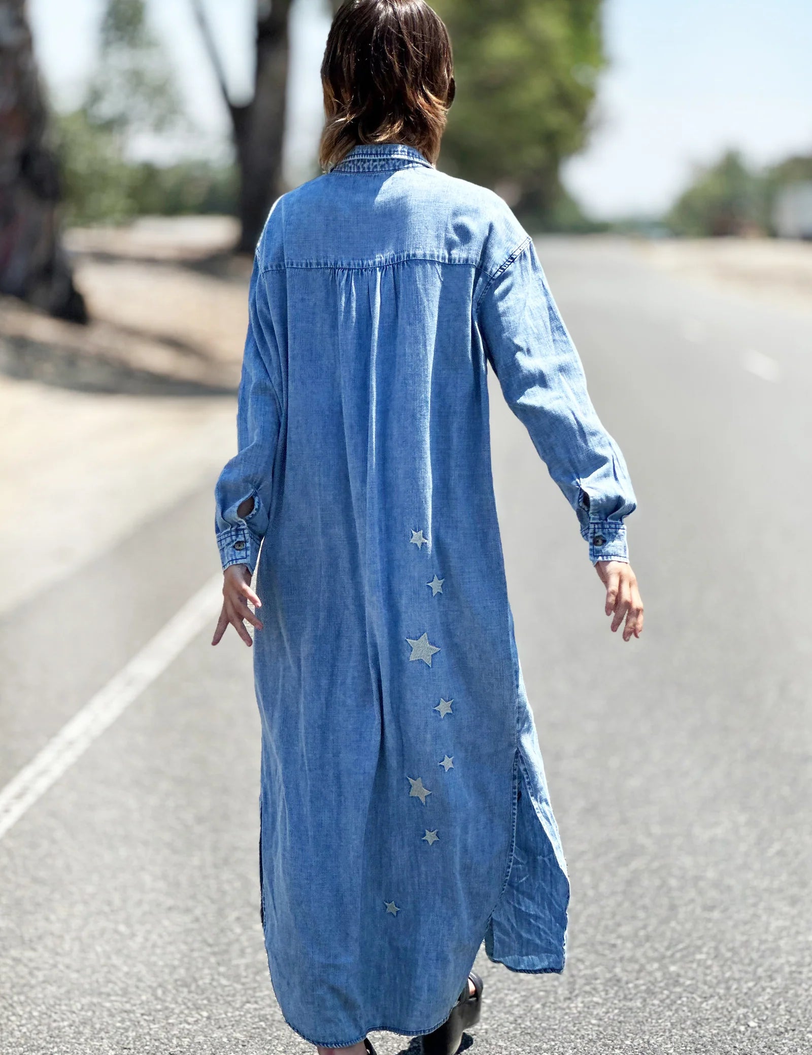 Denim Embroidered Shirtdress BT6478D - Billy T Shop Alice Becker Inc Denim Embroidered Shirtdress BT6478D - Billy T Shop Alice Becker Inc