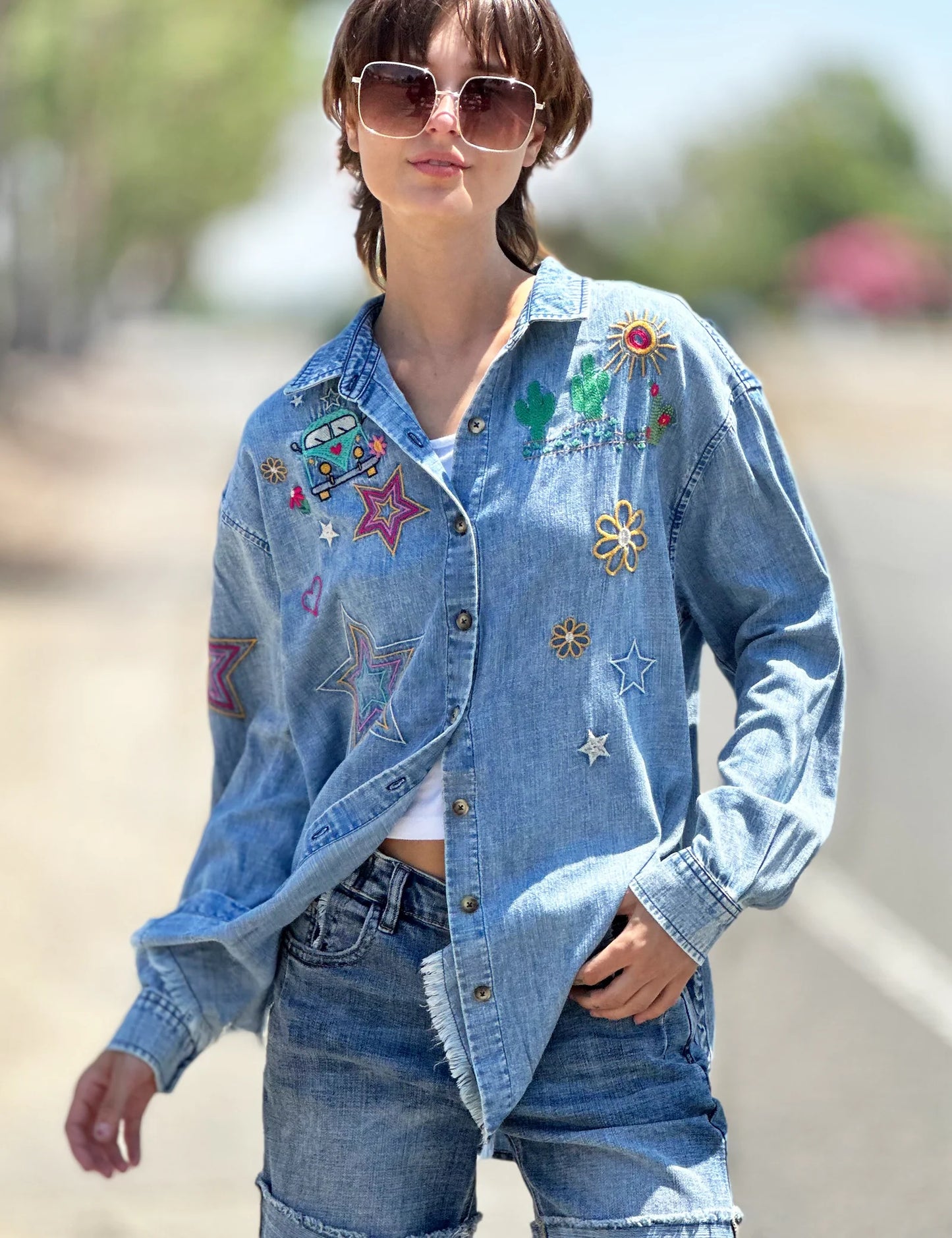 Hop On Embroidered Shirt BT6484T - Billy T Shop
