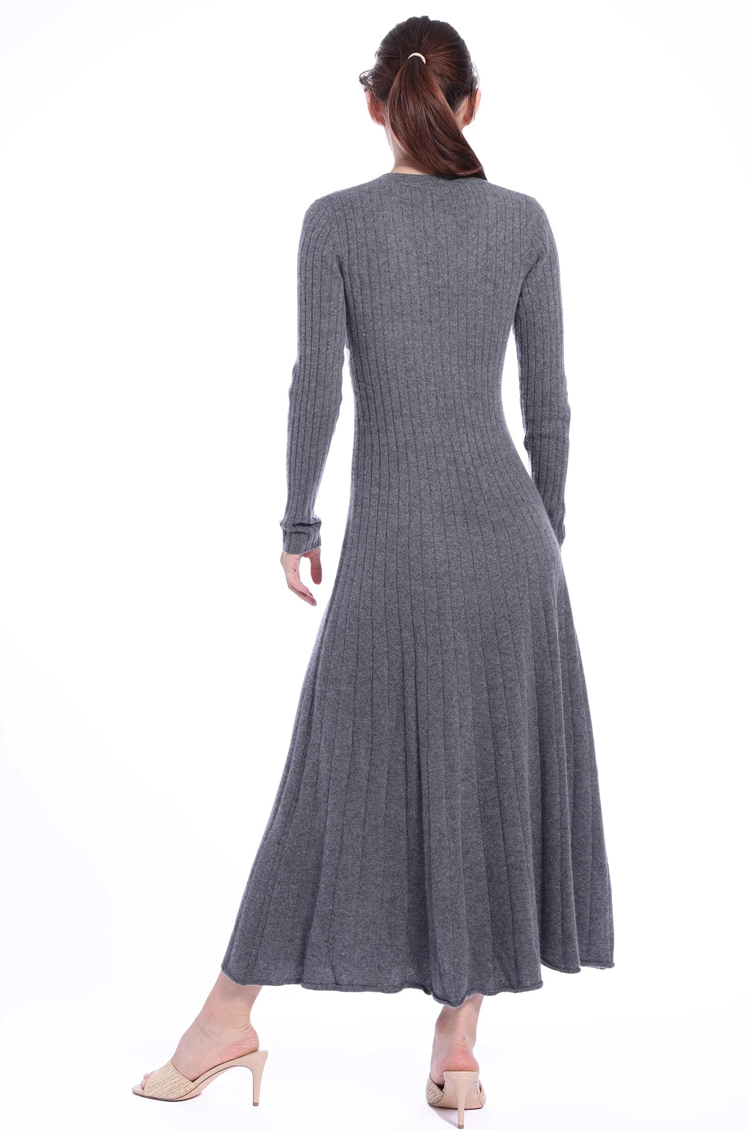 Cashmere Ribbed V-Neck Maxi Dress 8339 - Minnie Rose Alice Becker Inc Cashmere Ribbed V-Neck Maxi Dress 8339 - Minnie Rose Alice Becker Inc