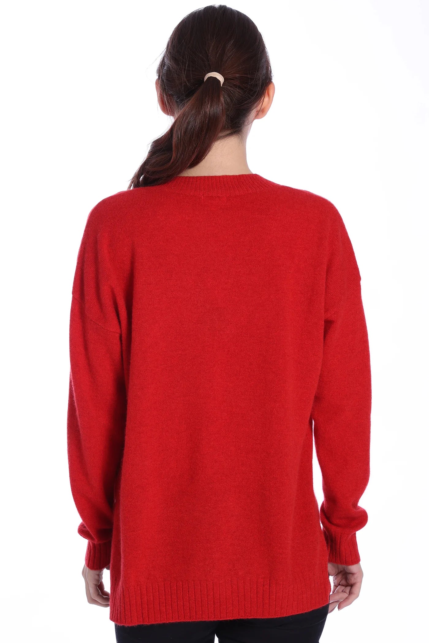 100% Cashmere Long and Lean V-Neck Sweater 7298 - Minnie Rose