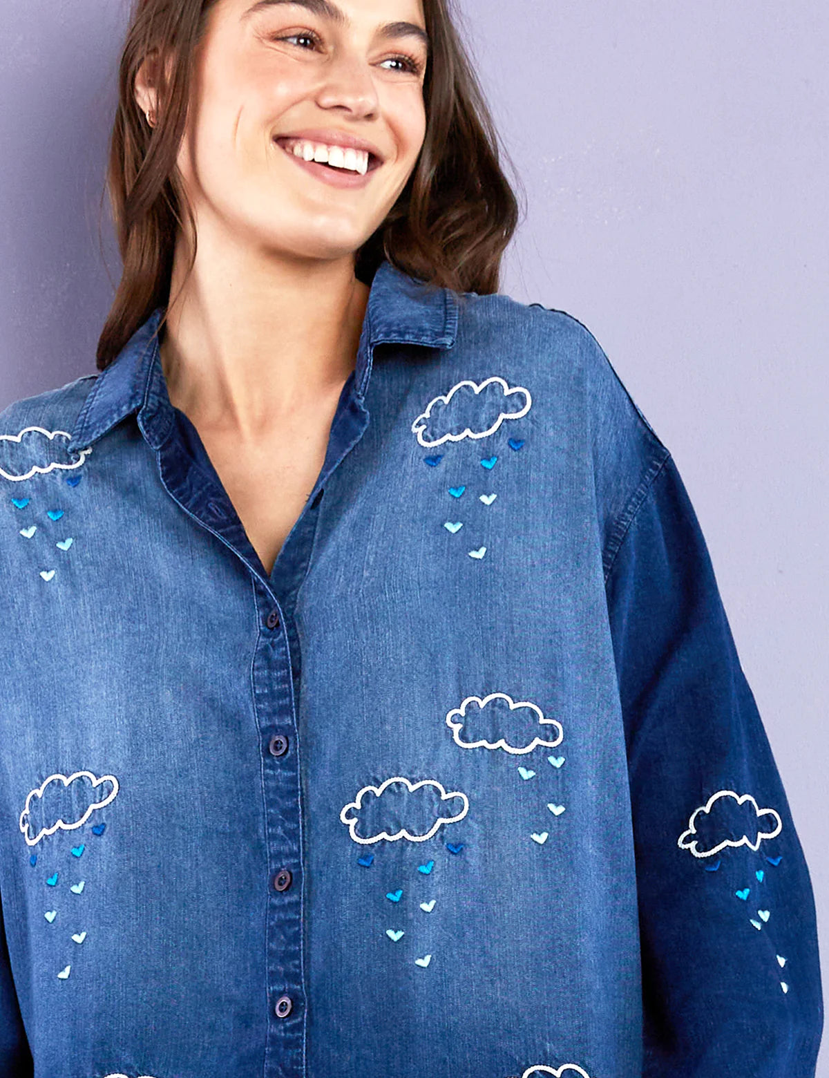 Love Clouds Embroidered Shirt BT6634T - Billy T