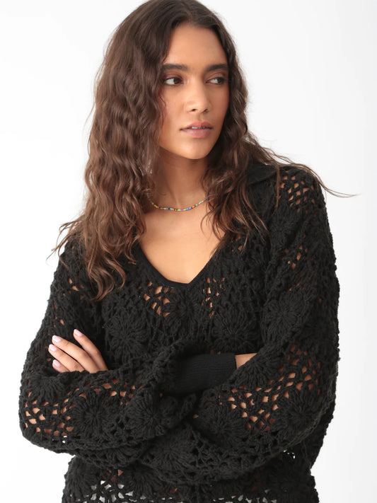Vera Crochet Sweater WSK027CT - Electric & Rose
