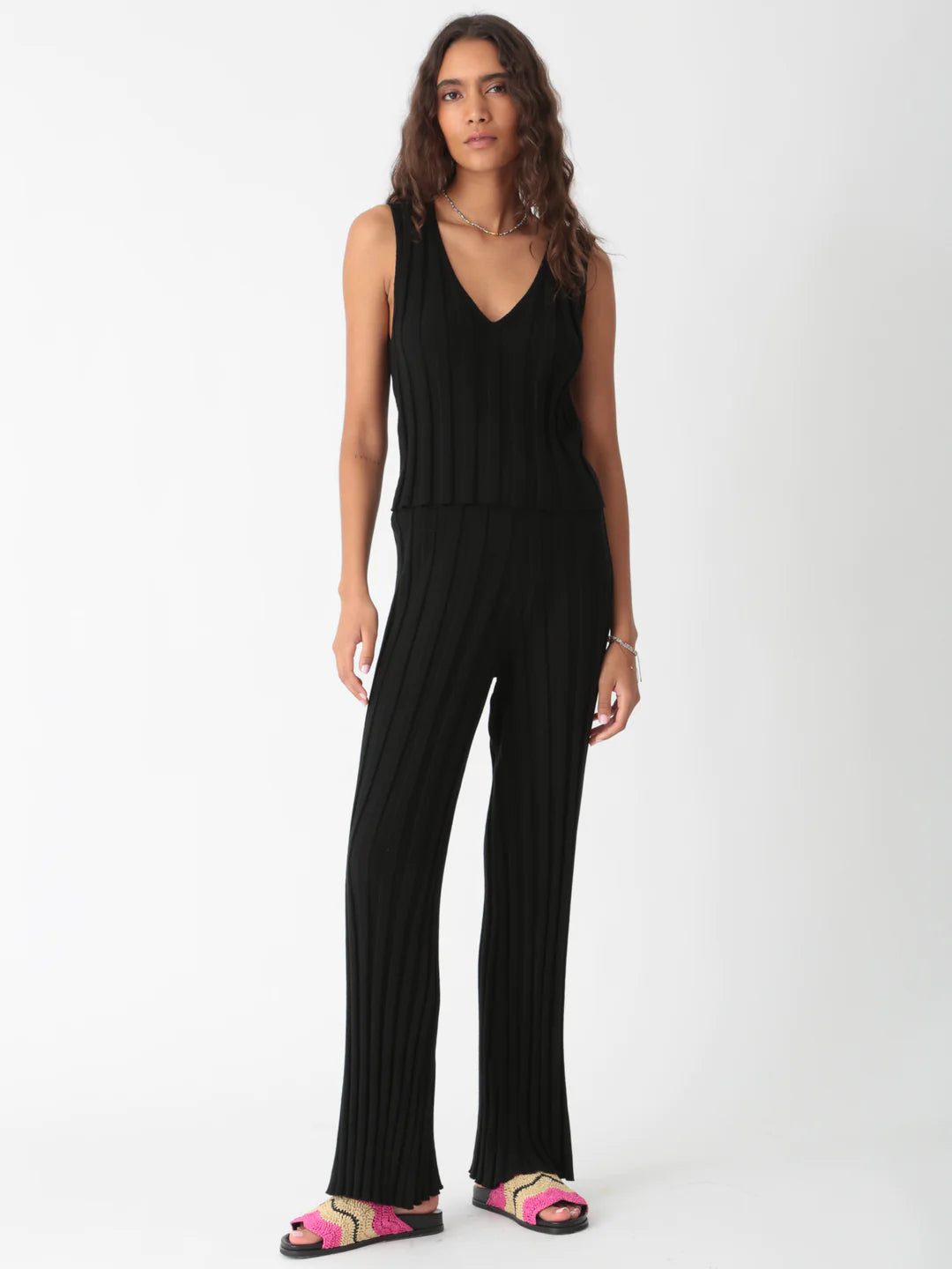 Carmel Ribbed Knit Pant WBT172SO - Electric & Rose