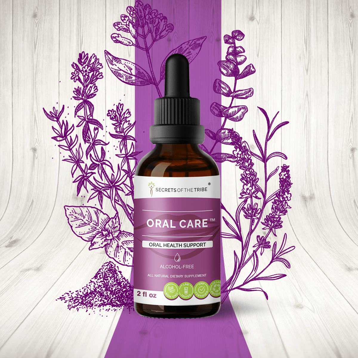 Oral Care. Oral Health Support: 2 FL OZ / Alcohol-FREE