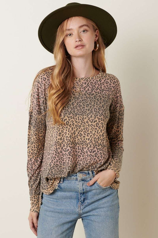 Leopard Ombre Dye Knit Top N13923