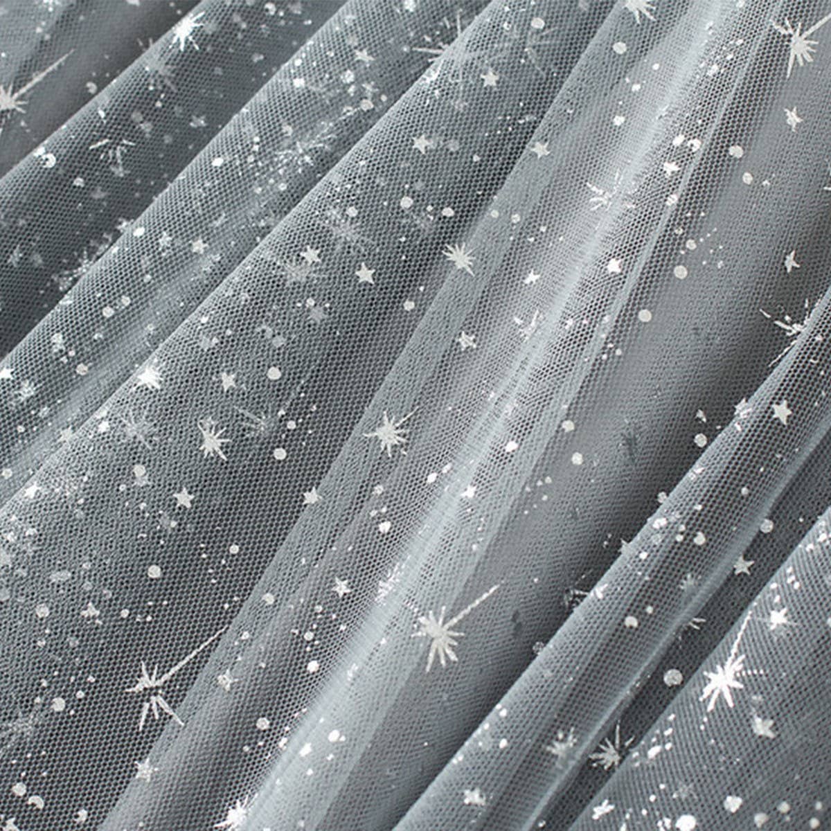 Starry Sequin Tulle A-Line Fairy Midi Skirt_CWBMS0389: Pink / (OS) 1