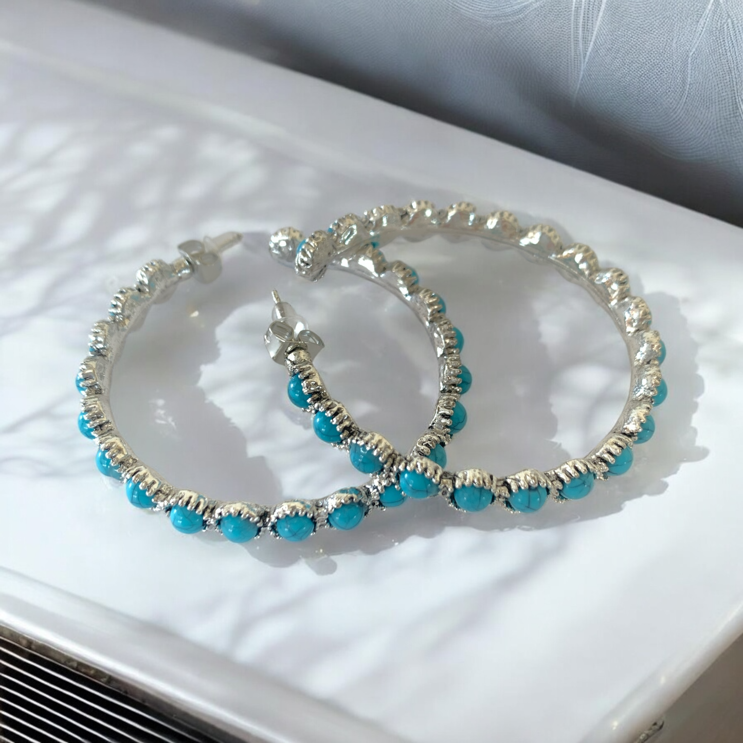 Turqouise Hoop Earrings 