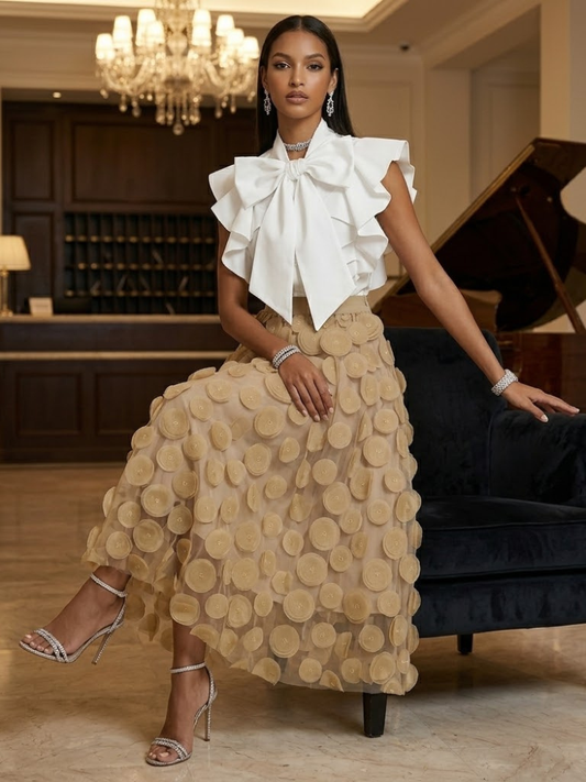 WOMEN'S LONG SKIRT - New Collection PARIS LE MARAIS - RIVOLI - BYMANYC ® New York: Khaki / One Size