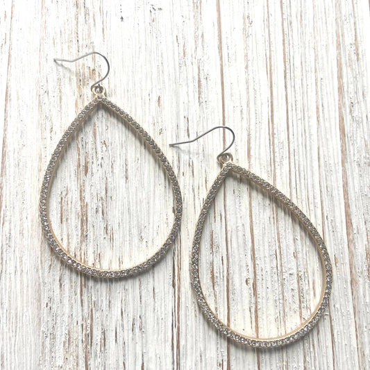 Matte gold statement teardrop earrings boutique jewelry 