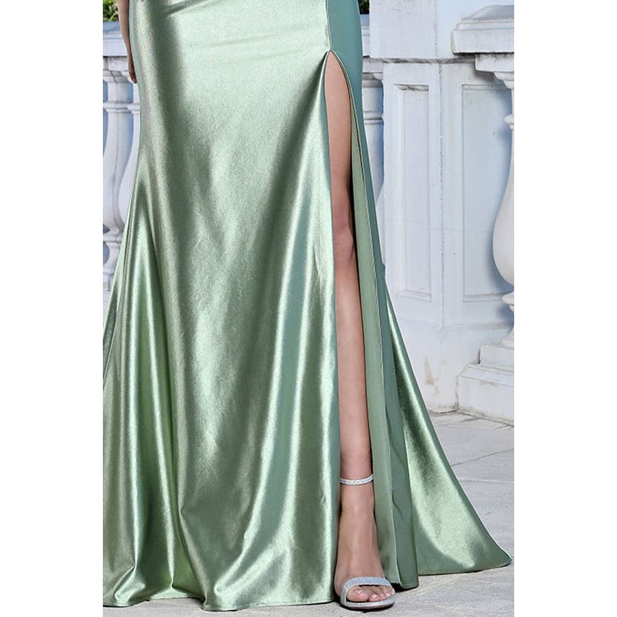Embroidered Illusion Corset Satin Gown: Champagne / 8