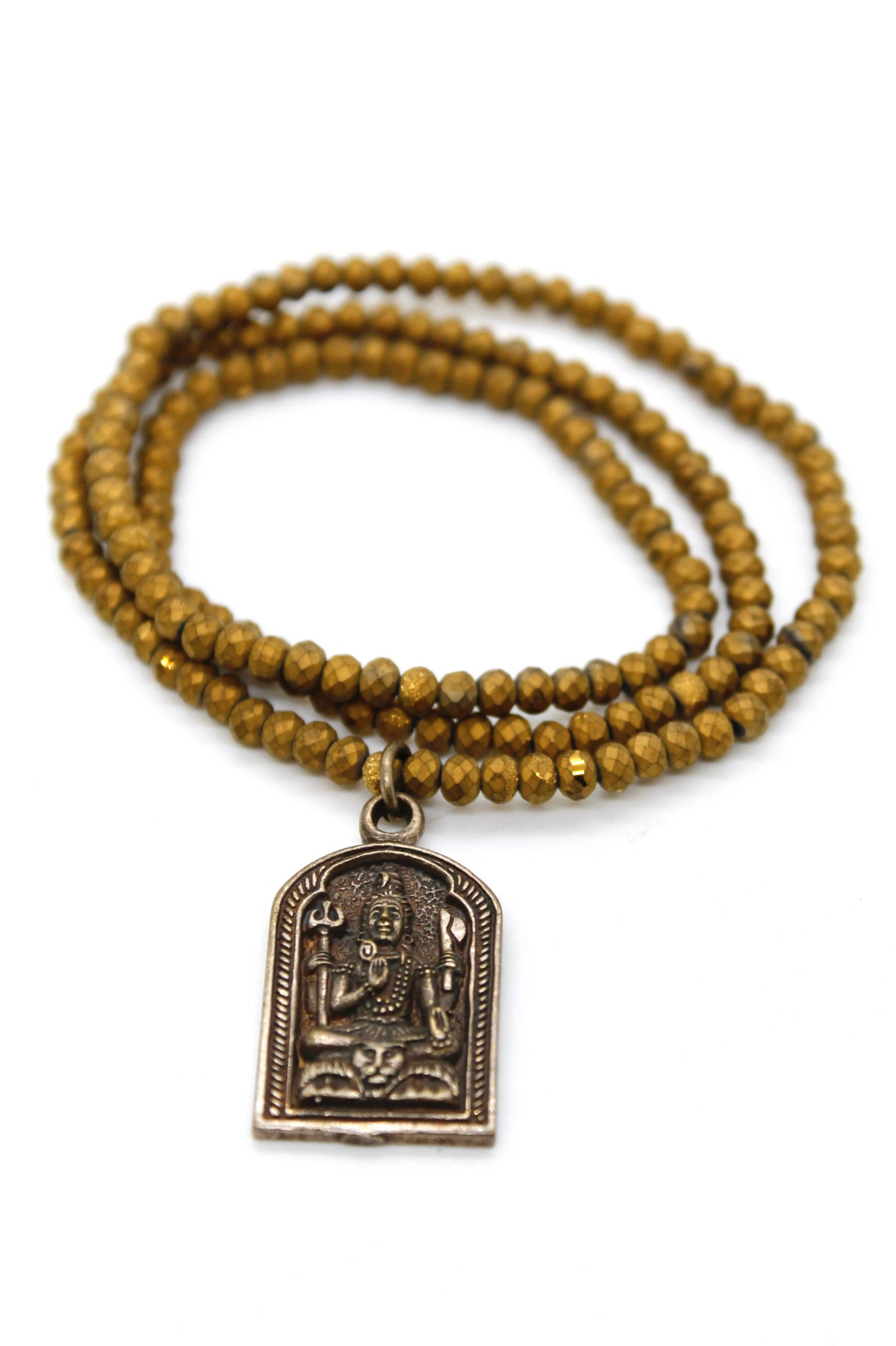 Matte Crystal Necklace with Small Buddha -Buddha Collection-: Option 1