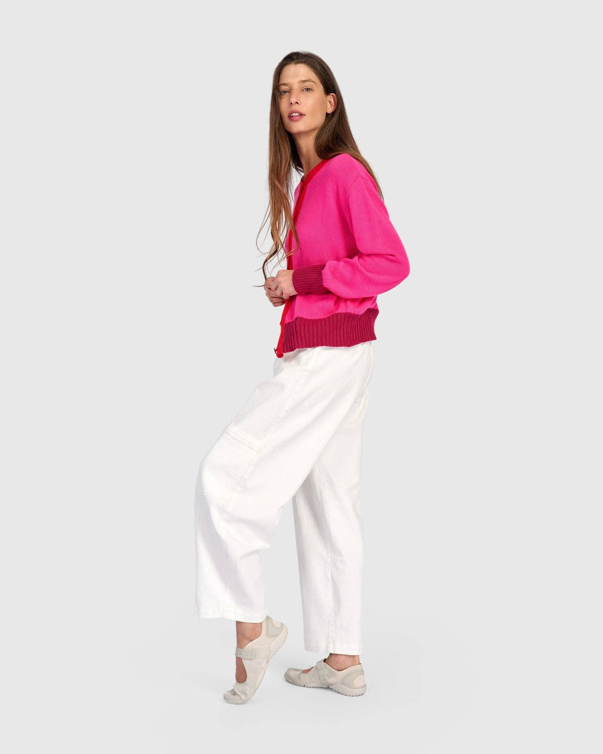 Cricket Cardigan, Fuchsia: Fuchsia / ONE SIZE