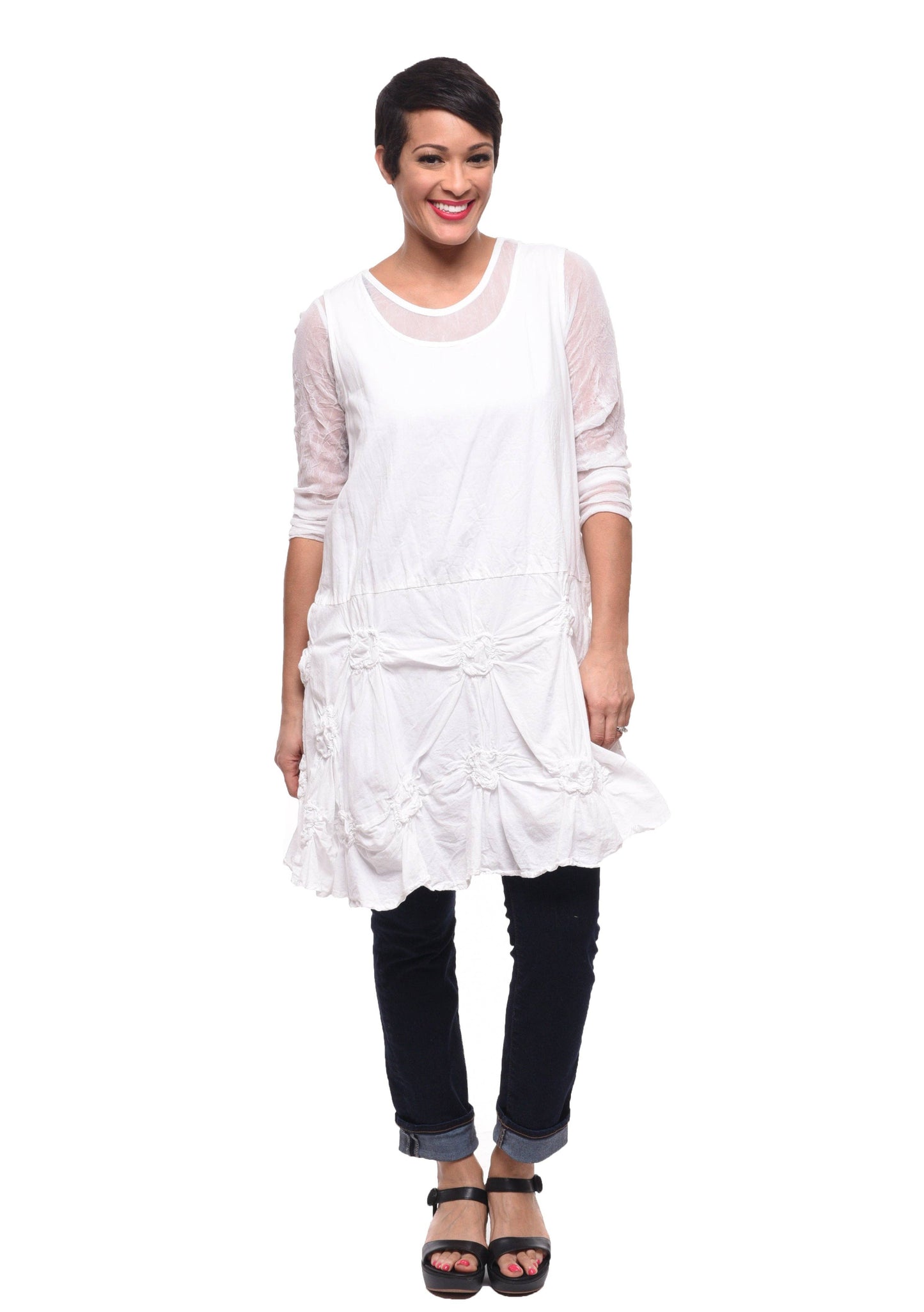 VT30 Mesh Tee in White: S