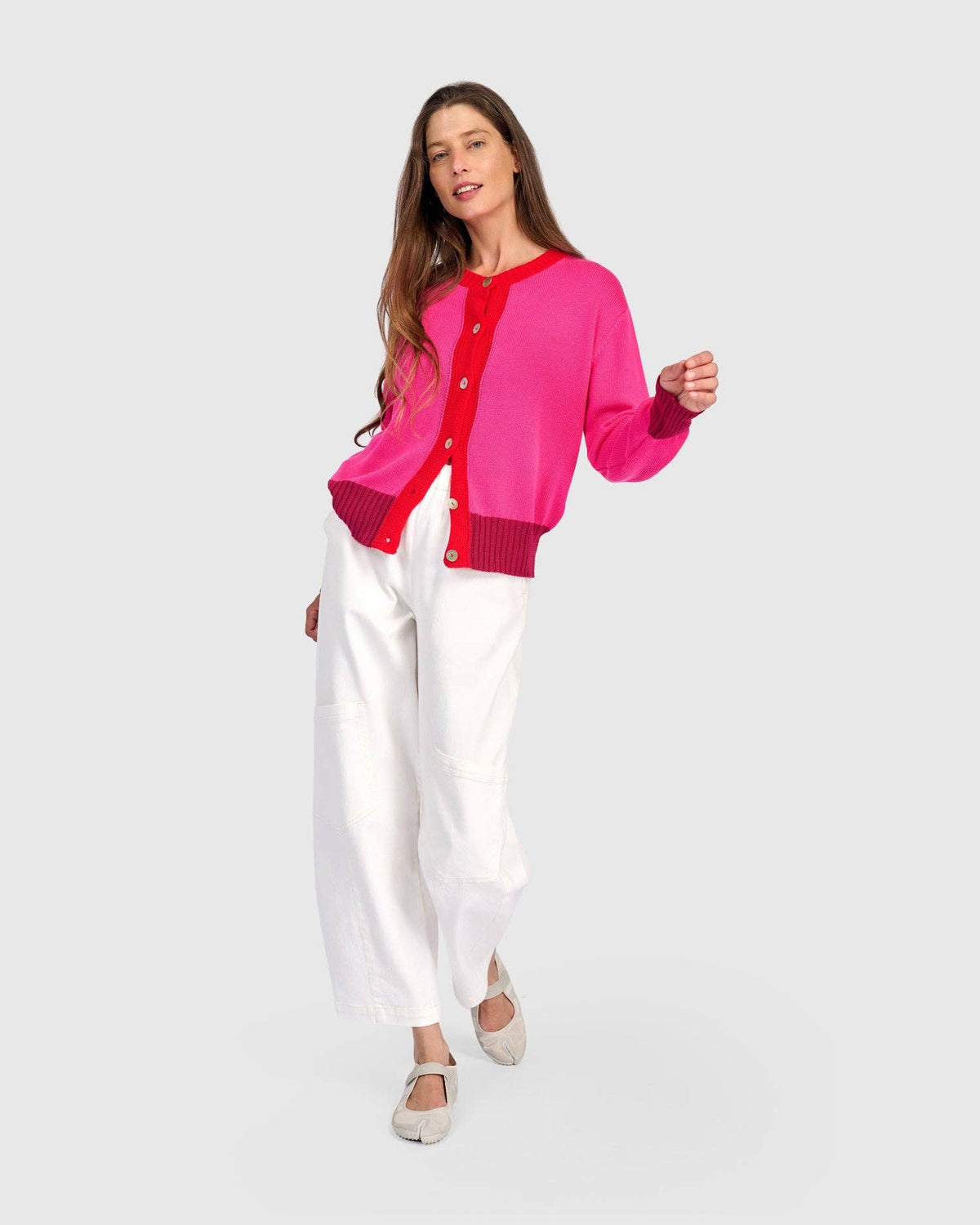 Cricket Cardigan, Fuchsia: Fuchsia / ONE SIZE
