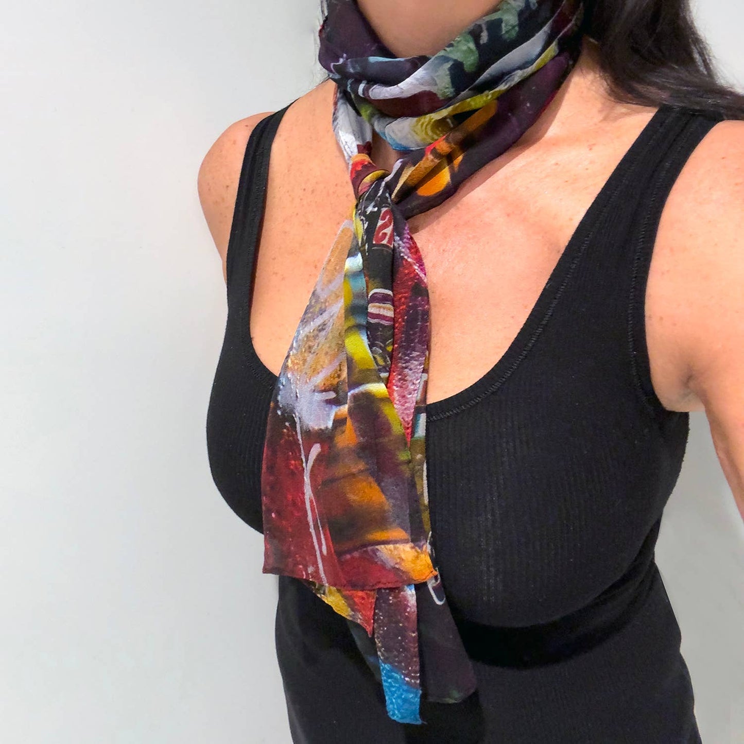 Babs Graffiti Print Silk Scarf