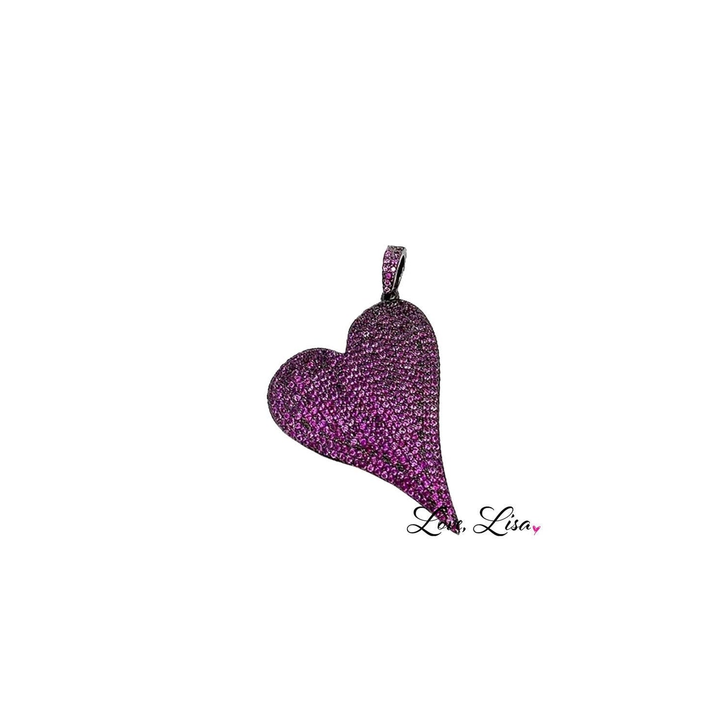 Magnificent Slanted Heart Charm: Gold